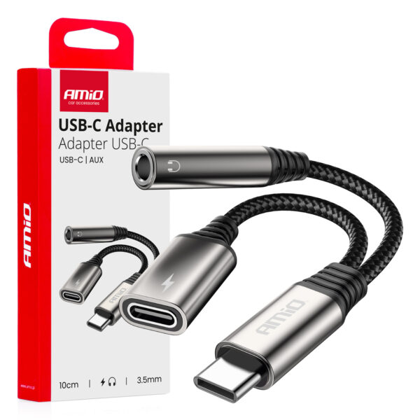 AMiO USB-C - USB-C + 3.5mm adapter 10cm