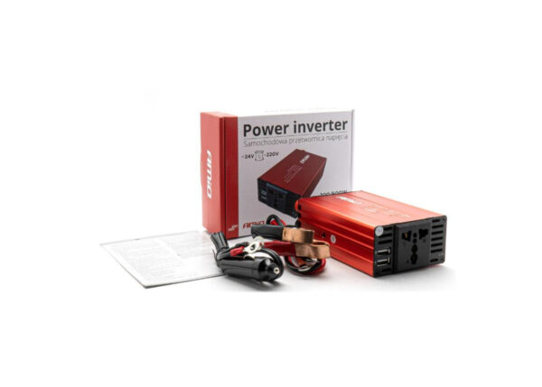 AMiO voolu inverter 24V -> 220V 300/600W + 2x USB-A