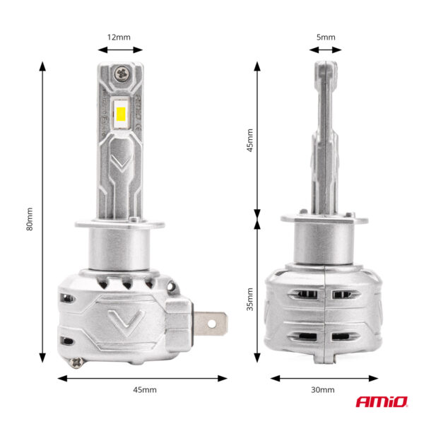 AMiO X2 Series LED pirnid 12V H1 6500K 7920lm 72W CANBUS - Image 2