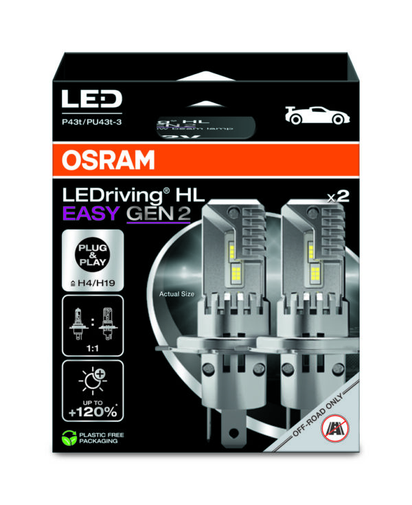 OSRAM LEDriving HL EASY GEN 2 H4/H19 pirnid +120%