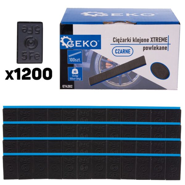 GEKO mustad kleebitavad tasakaaluraskused 100x12x5g 6kg/1200tk