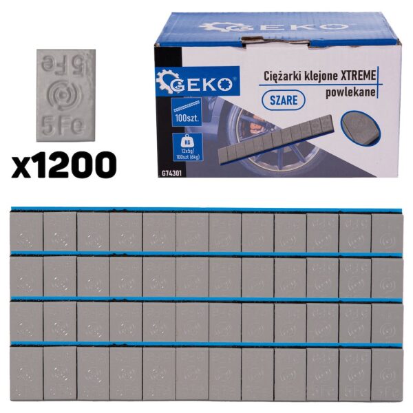 GEKO hallid kleebitavad tasakaaluraskused 100x12x5g 6kg/1200tk